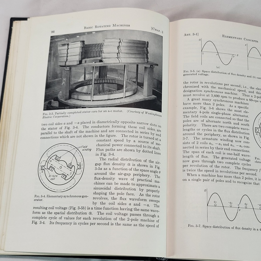 1961 Electric Machinery: The Dynamics and Statics of Electromechanical Energy HC - Picture 9 of 12
